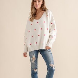Heart sweater new without tags size s/m